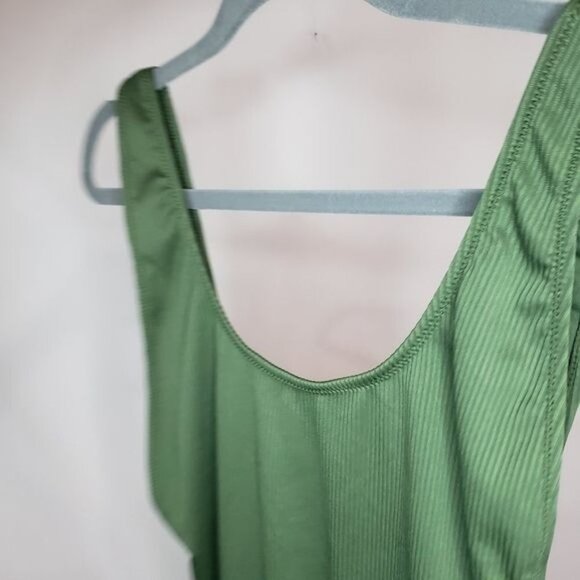 Topshop Olive Green Ribbed‎ One Piece Swimsuit - Picture 6 of 8